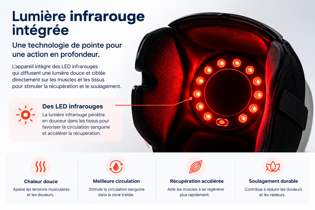 Kovela masseur de genou - lumière infrarouge intégrée